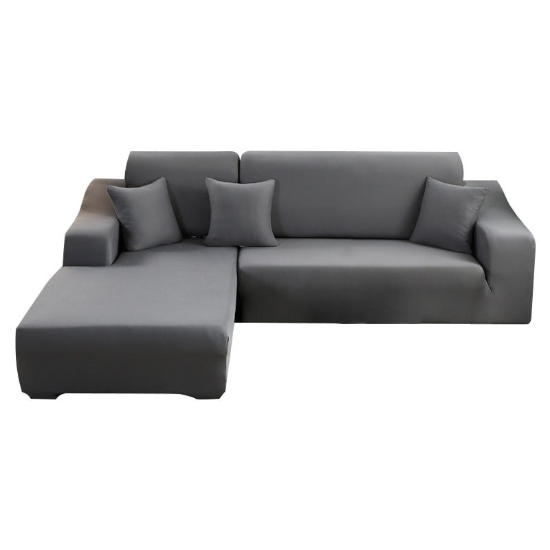 Elastic Solid Color Sofa Cover, Full Coverage Dust Protection
