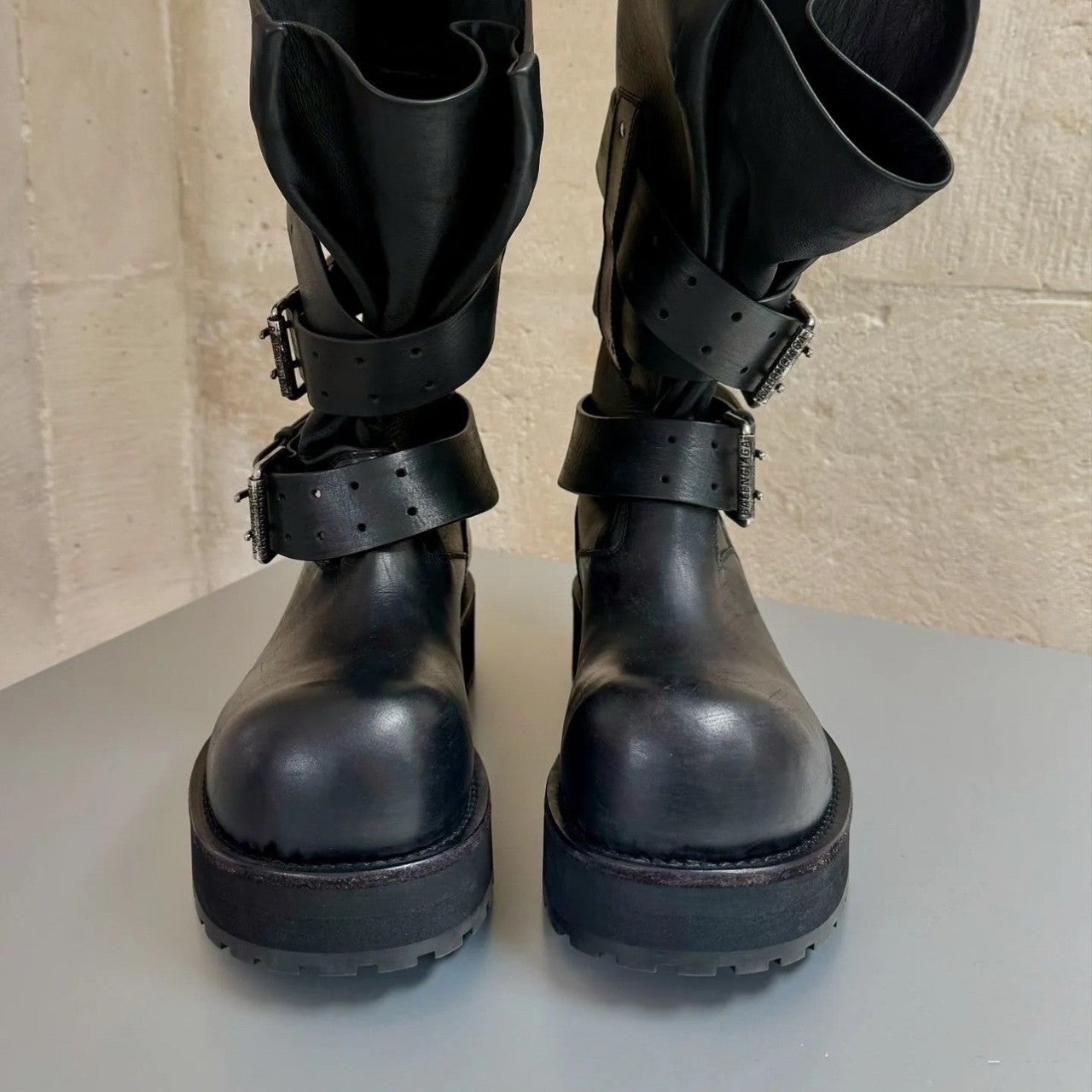 Retro Belt Buckle Motorcycle Boots