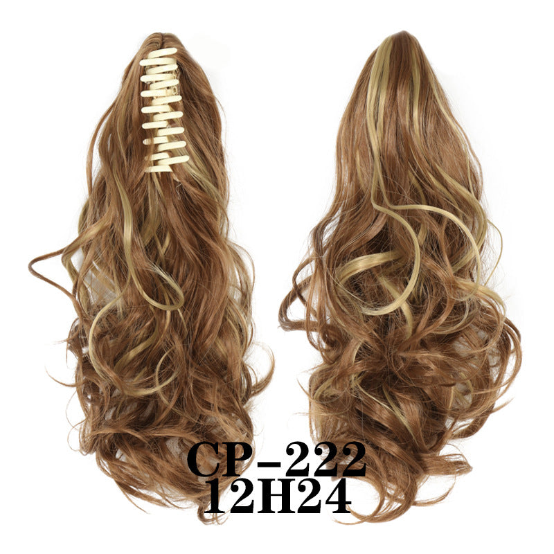 Wavy Ponytail with Curly Hair & a Tiger Clip