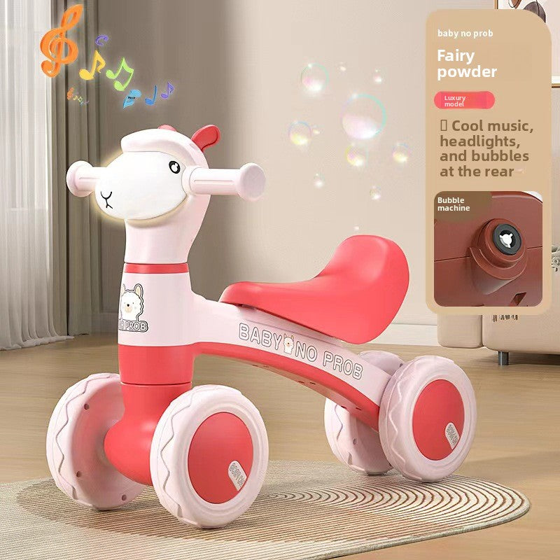 Children's Alpaca Scooter Four-Wheel Balance Walker for Toddlers
