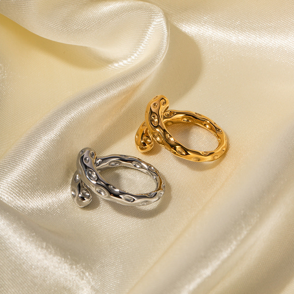 Retro Hammered Open Ring
