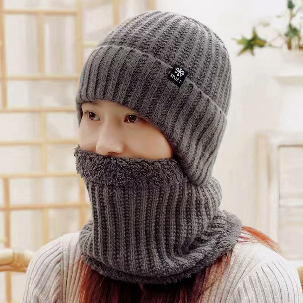 Men's Fleece-Lined Knitted Winter Hat with Ear Protection