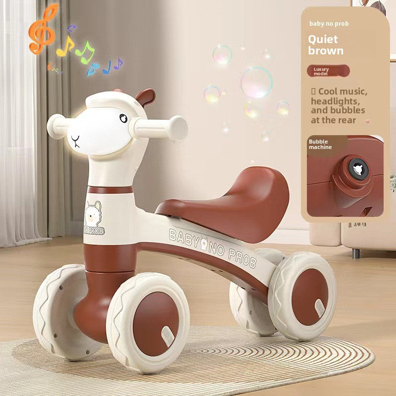 Children's Alpaca Scooter Four-Wheel Balance Walker for Toddlers