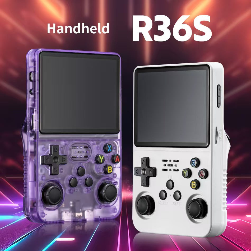 A retro portable game console on hand