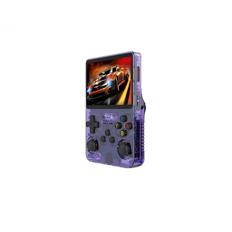 A retro portable game console on hand