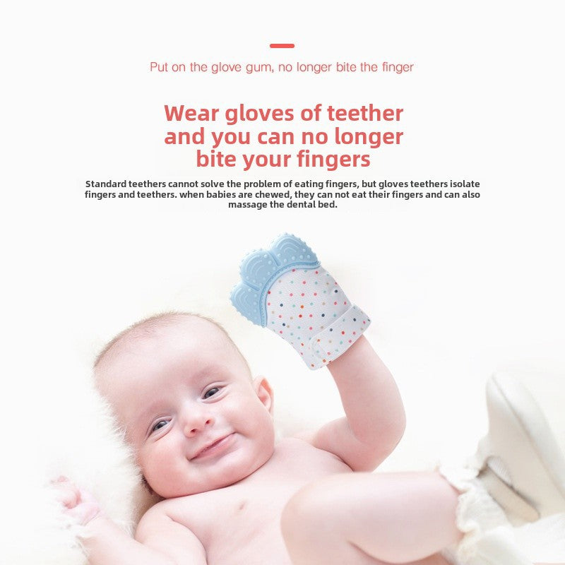 Baby anti-biting silicone teething gloves