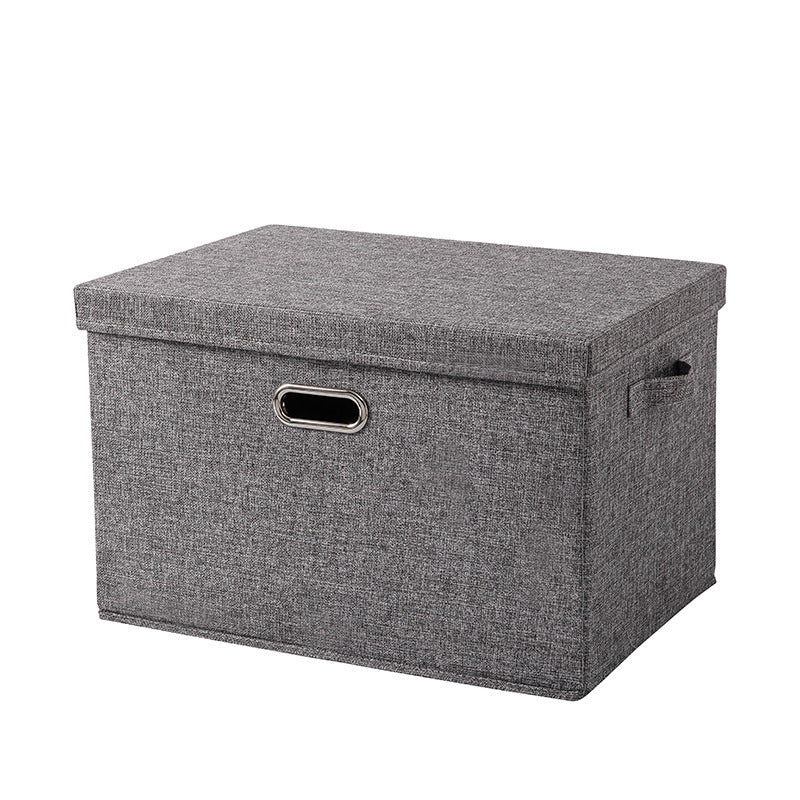 Cotton Linen Fabric Storage Box with Handles