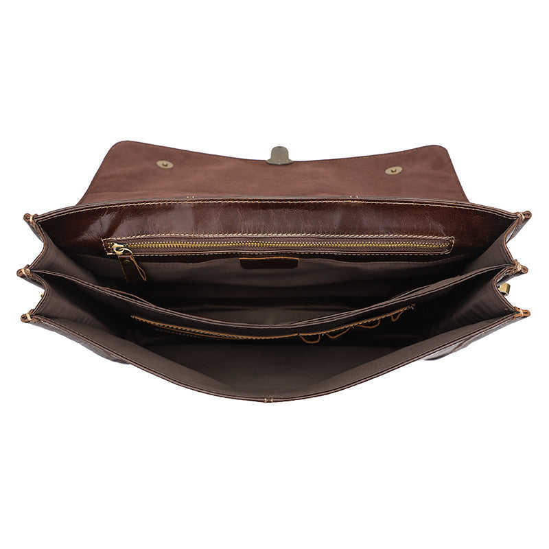 Leather Briefcase - Adjustable Shoulder Strap