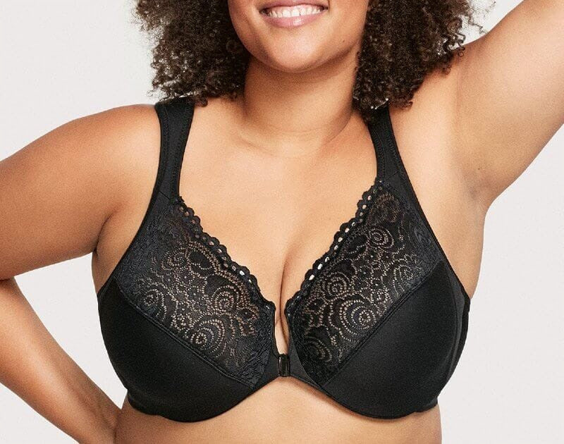 Front Button Women's Bra with Steel Ring Push-Up