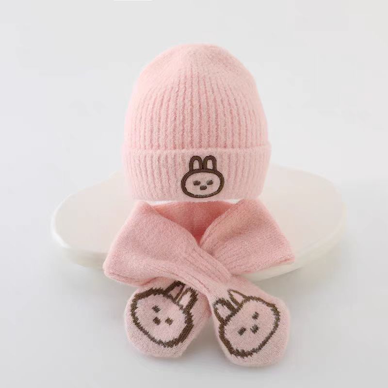 Children's Knitted Winter Hat and Scarf Set