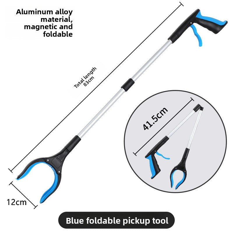 Foldable Aluminum Alloy Garbage Pickup Clip with Magnetic Head