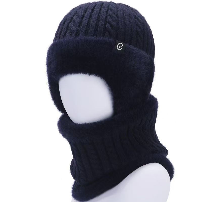 Men's Fleece-Lined Knitted Winter Hat with Ear Protection