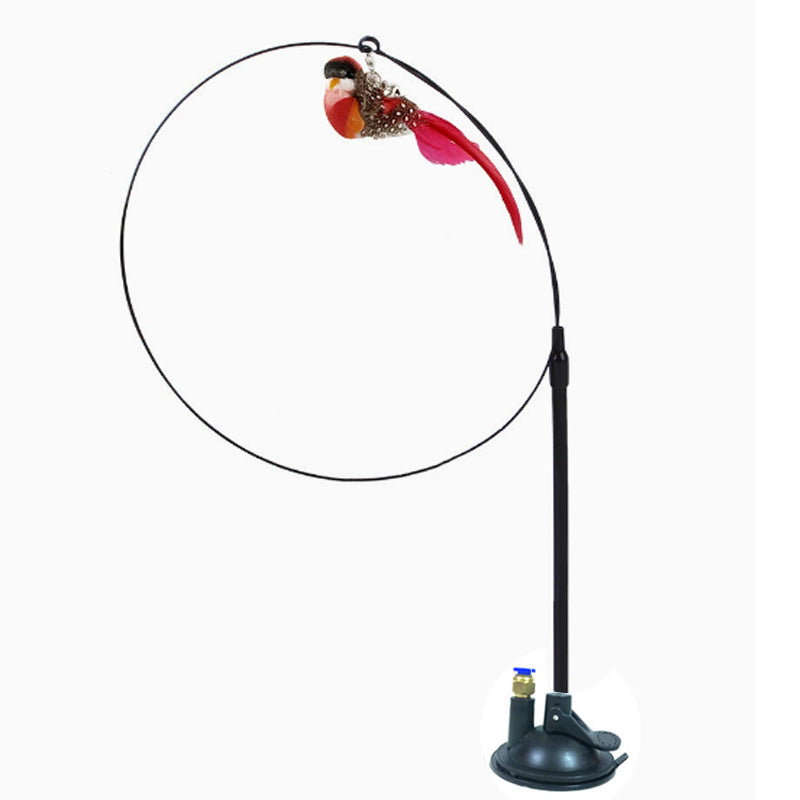 Simulation Bird Cat Toy with Suction Cup
