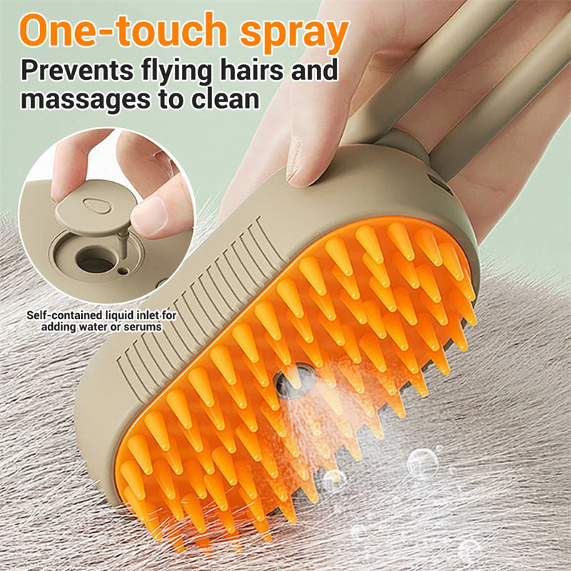 3-in-1 Electric Steam Spray - Pet Grooming Brush