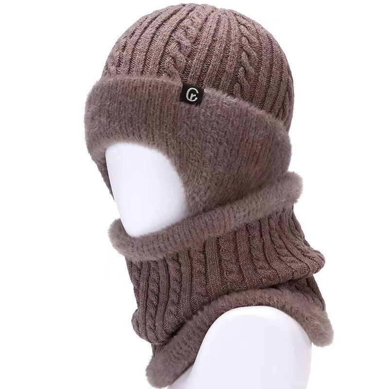 Men's Fleece-Lined Knitted Winter Hat with Ear Protection