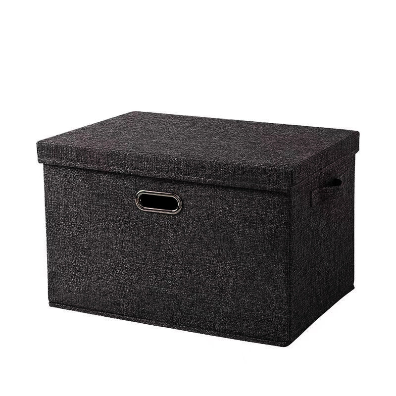 Cotton Linen Fabric Storage Box with Handles