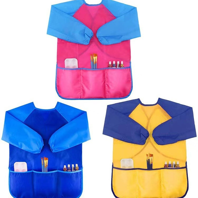 Children's Waterproof Long-Sleeve Art Apron