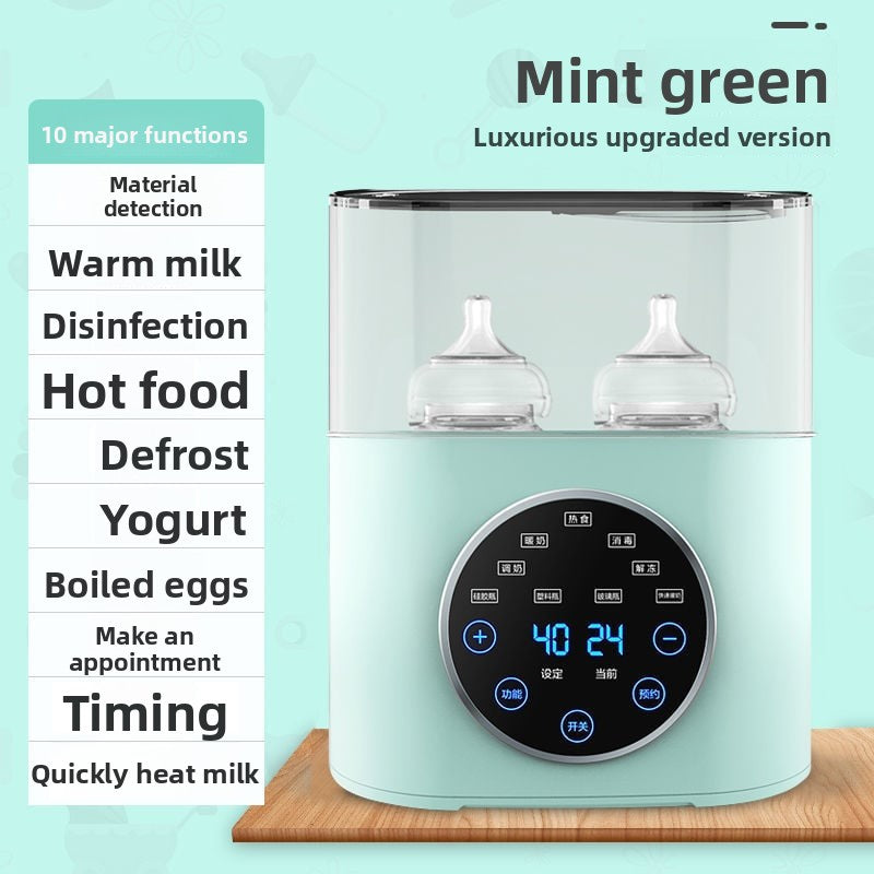 Milk warmer, sterilizer, and two-in-one baby bottle