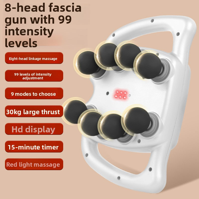 Multi-Head Fascia Gun Muscle Massager - Rechargeable