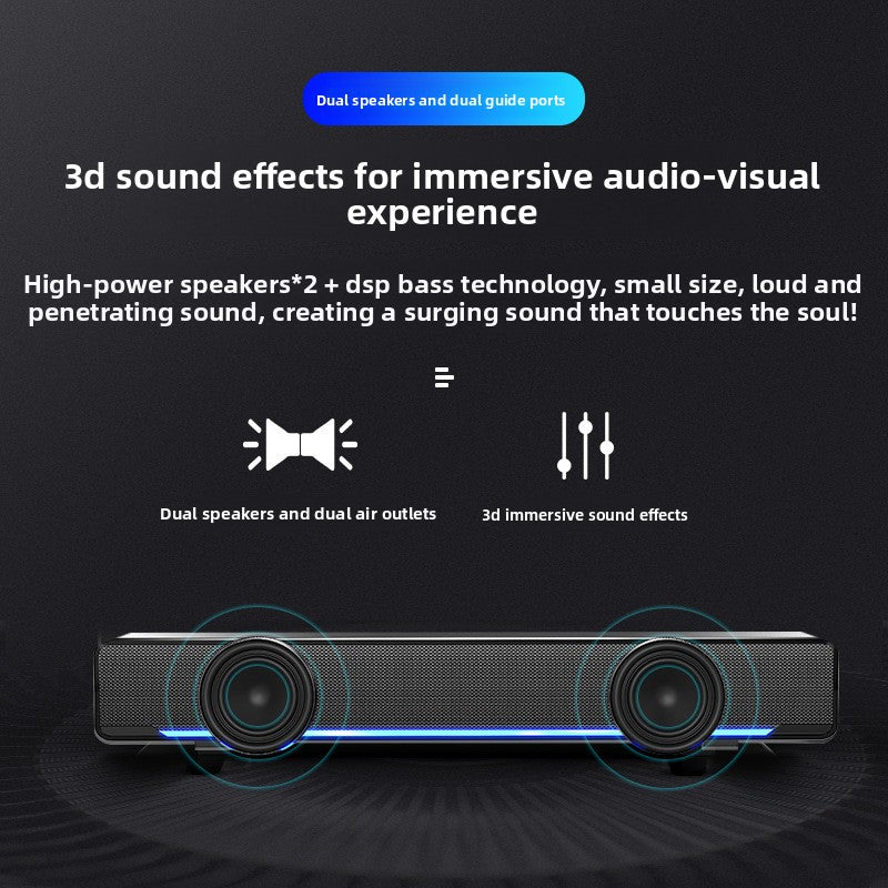 SADA V-196 Bluetooth USB Computer Sound Bar with Bass