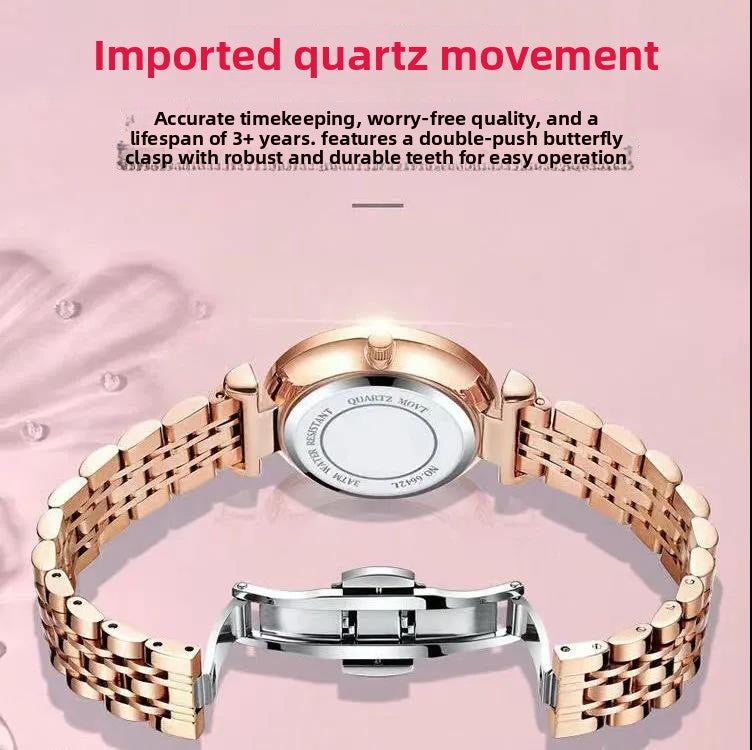 Diamond-Cut Waterproof Quartz Watch