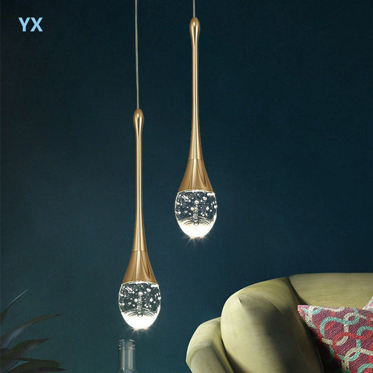 Single-Head Crystal LED Chandelier for Bedroom and Dining Room