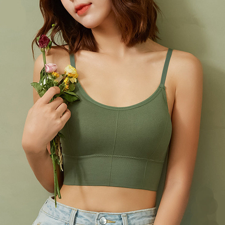 Women's Summer Backless Vest with Built-in Pads