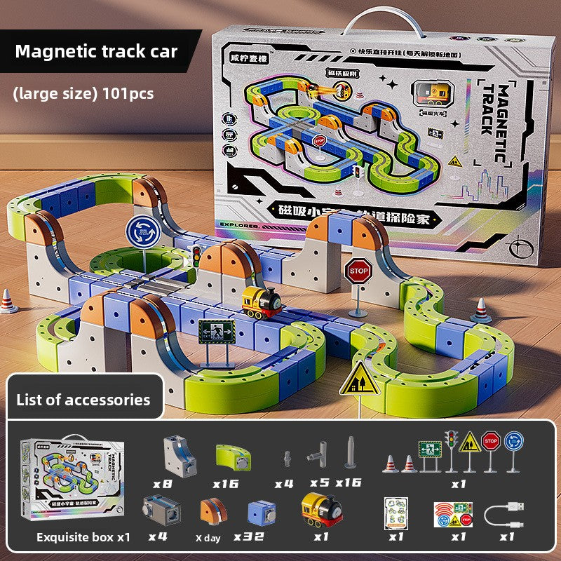 Magnetic Educational Rail Car Toy for Kids