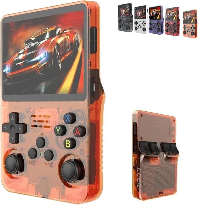 A retro portable game console on hand