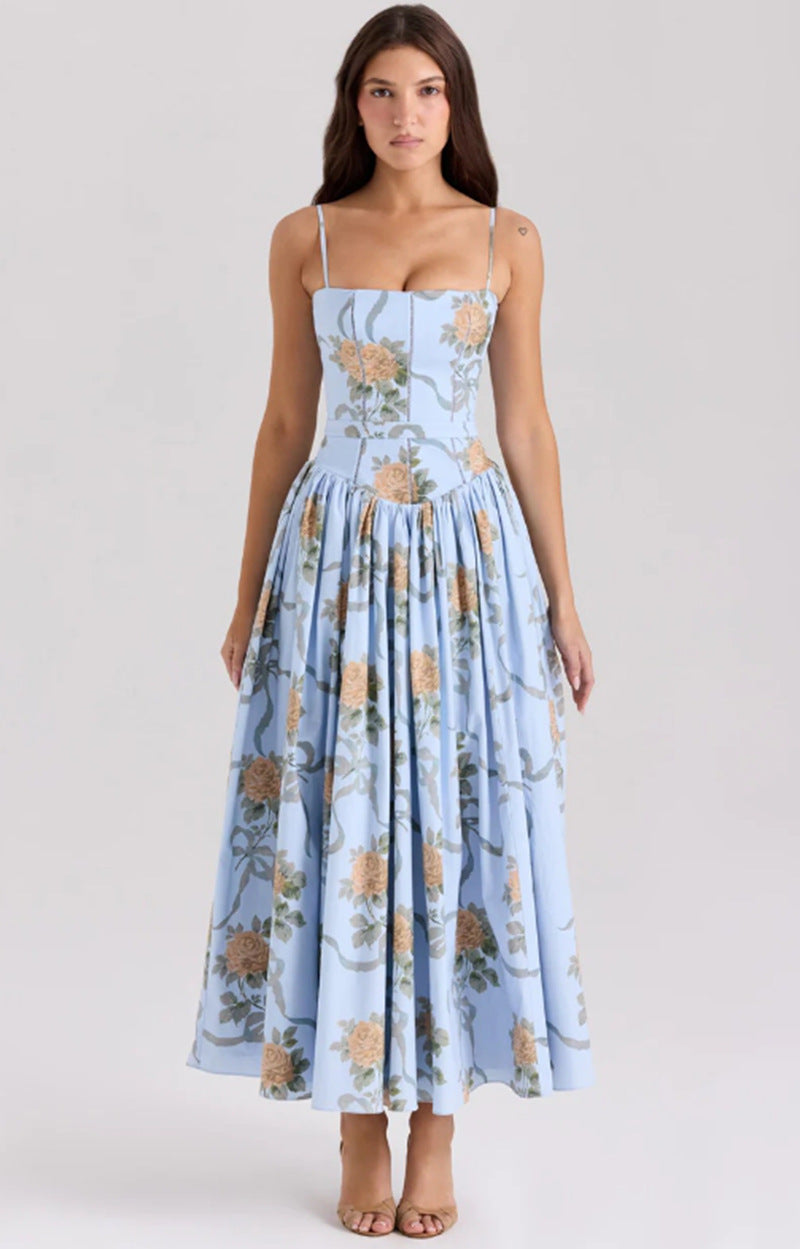 Elegant Floral Sling Dress