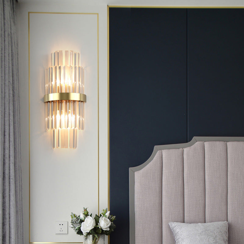 Modern Minimalist Stainless Steel Crystal Wall Lamp