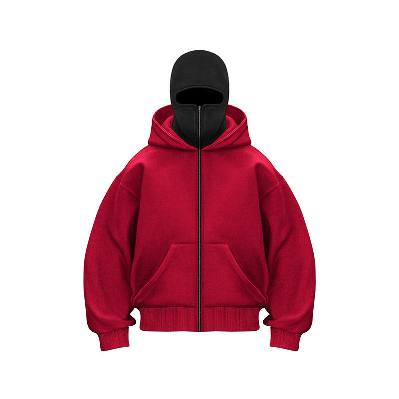 Loose Fleece-Lined Hooded Sweatshirt