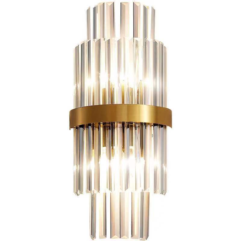 Modern Minimalist Stainless Steel Crystal Wall Lamp