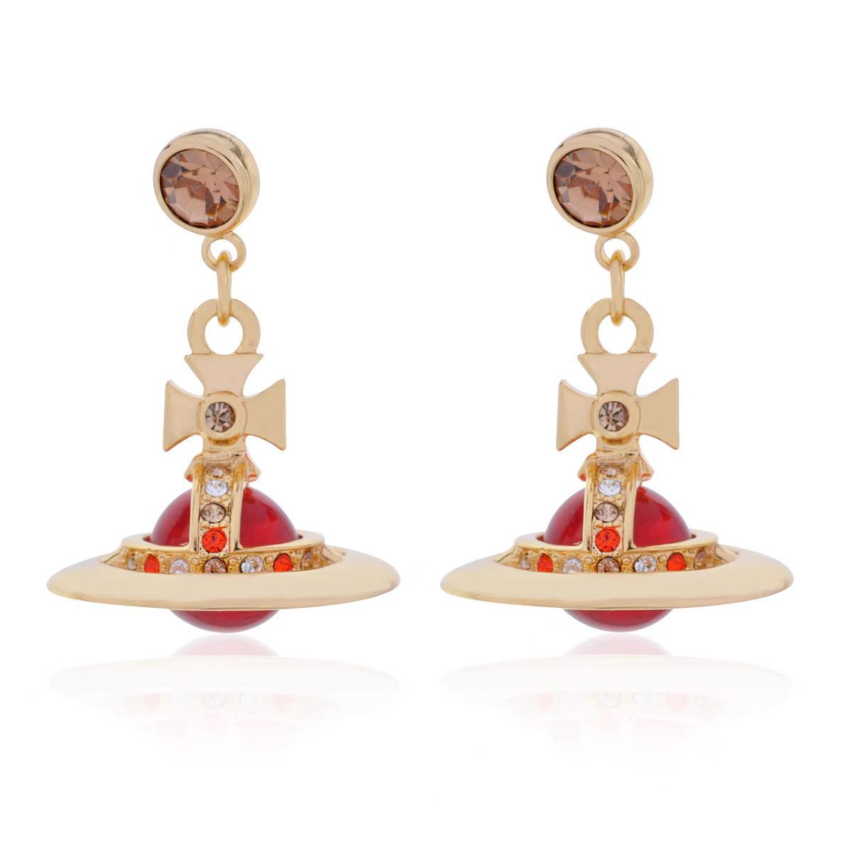 Retro Saturn Earrings - 925 Silver