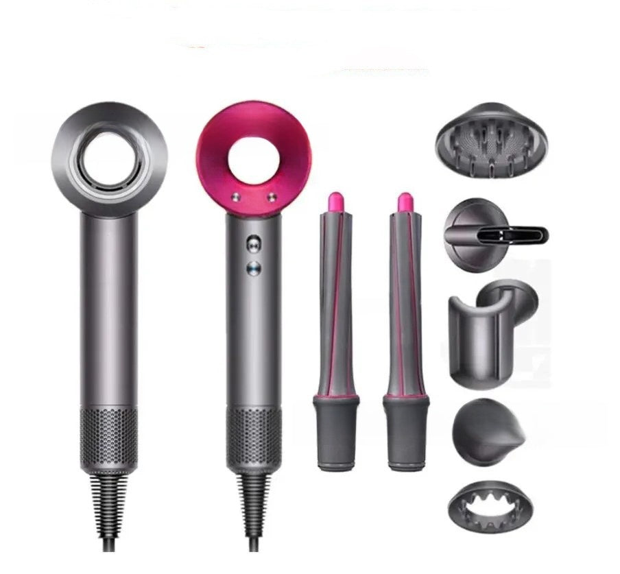 High-speed hair dryer with curling iron