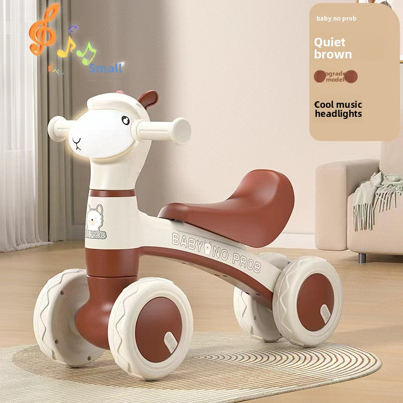Children's Alpaca Scooter Four-Wheel Balance Walker for Toddlers