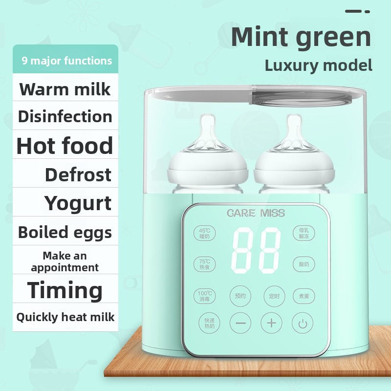 Milk warmer, sterilizer, and two-in-one baby bottle