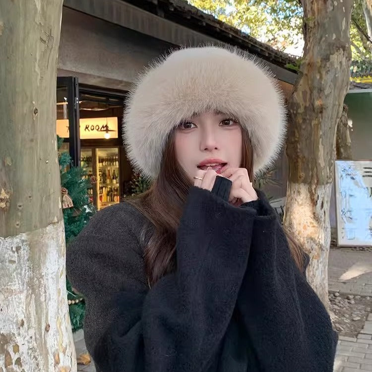 Fur-lined winter hat