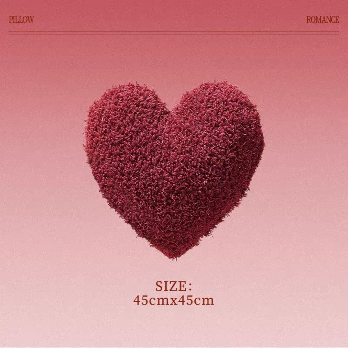 Red Heart-Shaped Throw Pillow for Wedding Celebration & Wedding Room Decoration