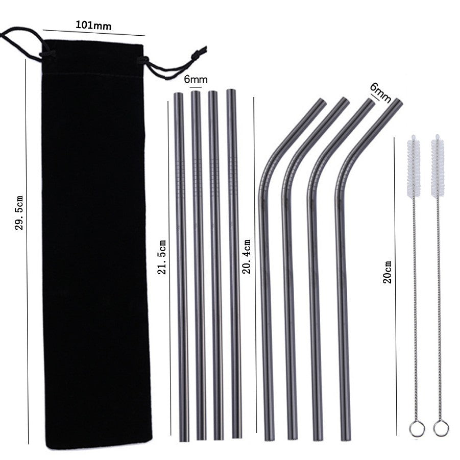 304 Stainless Steel Reusable Drinking Straw Set