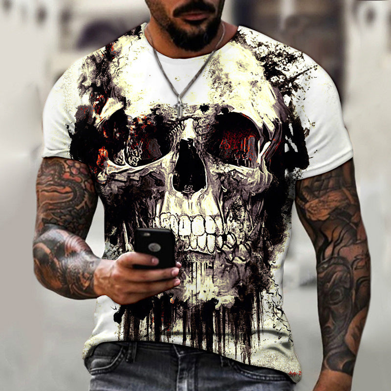 Summer Horror Skull Short Sleeve T-Shirt