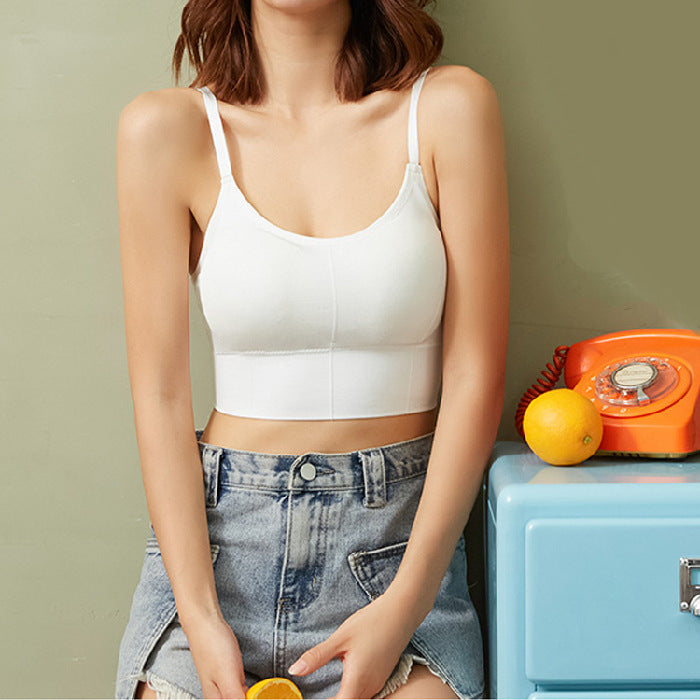 Women's Summer Backless Vest with Built-in Pads