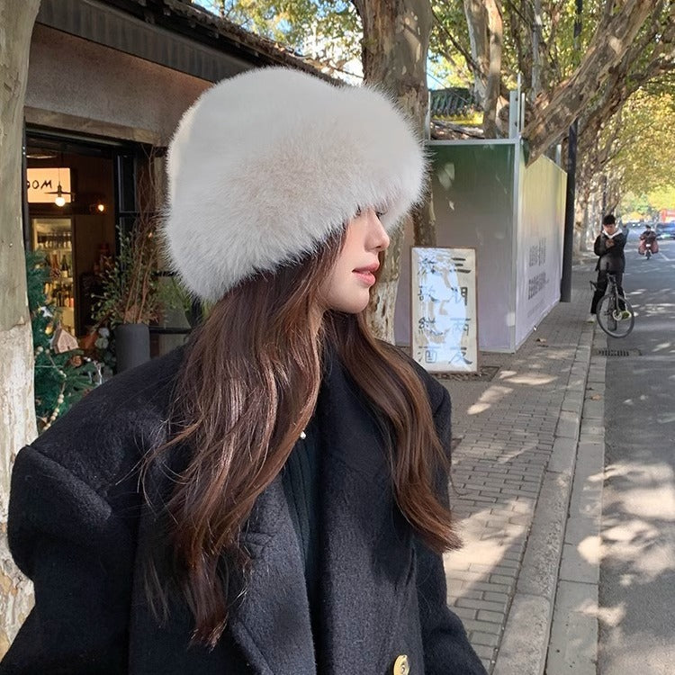 Fur-lined winter hat