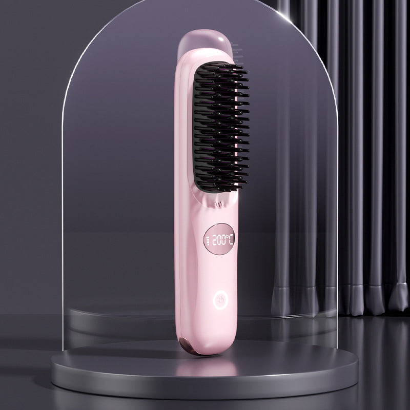 USB Rechargeable Ceramic Hair Straightener Comb