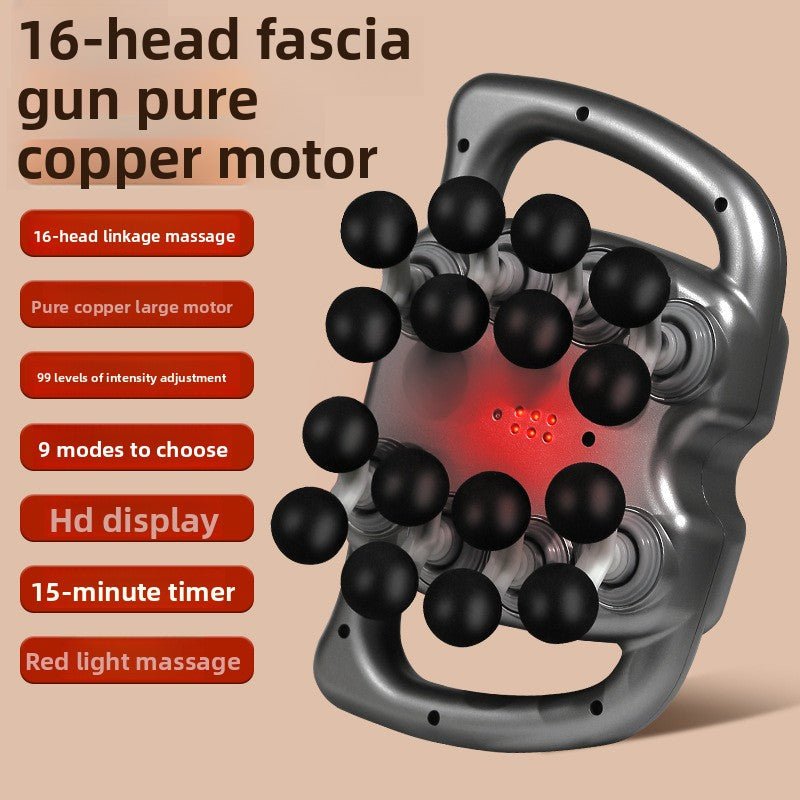 Multi-Head Fascia Gun Muscle Massager - Rechargeable