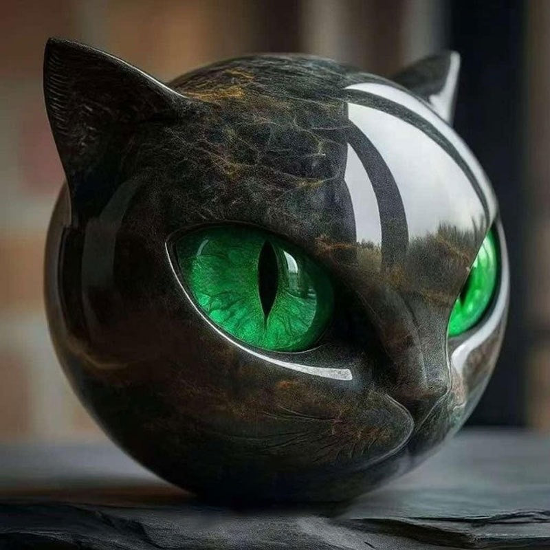 Cat Head Resin Sculpture Home Decor