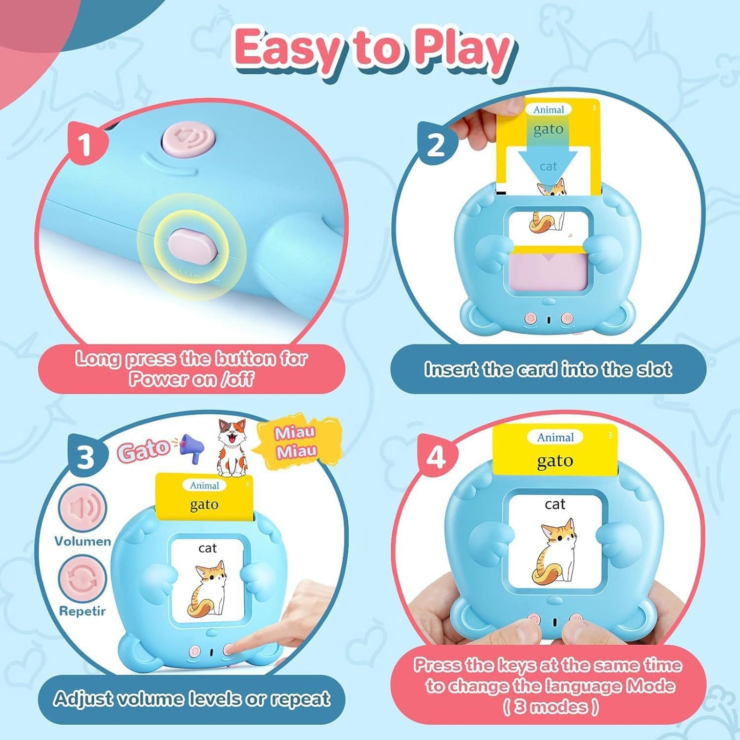 Flash Cards Early Education Learning Machine - Spanish Talking