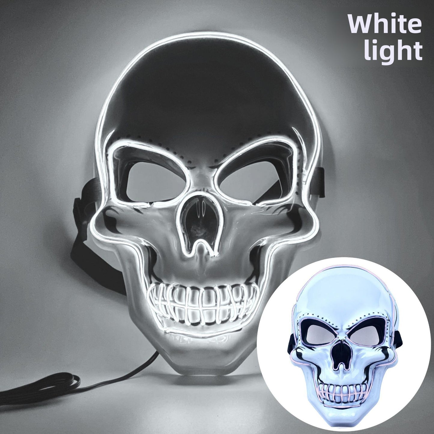 Halloween Skull LED Glow Mask with Multi-Color Effects