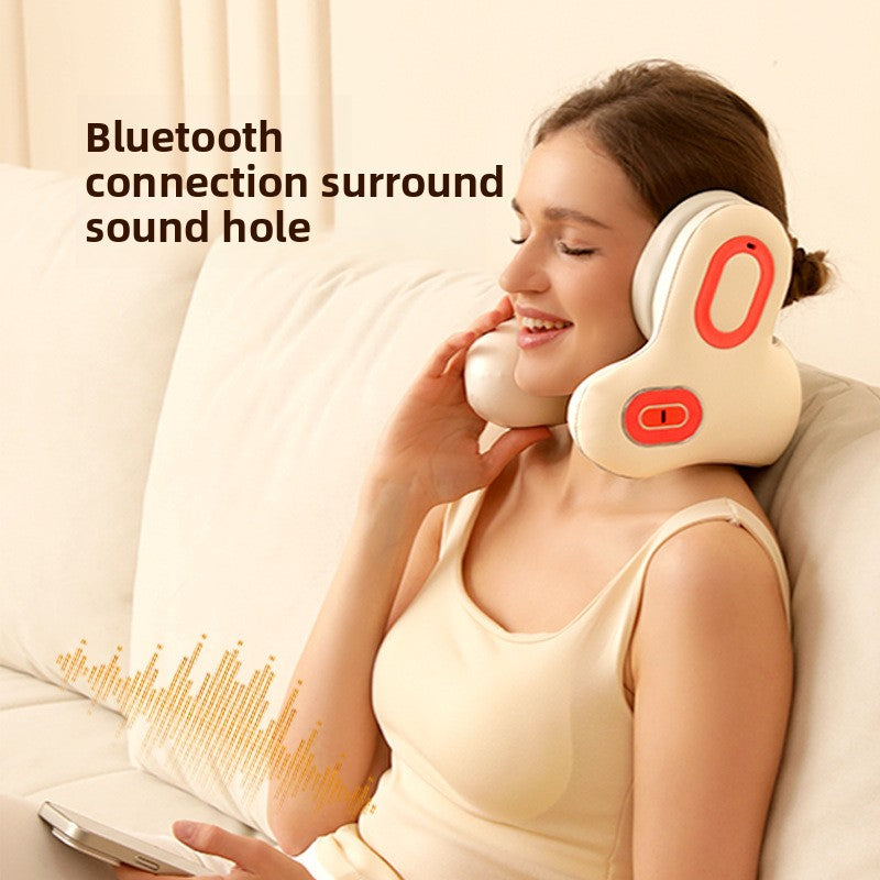 U-shaped Massage Pillow for the Neck & Shoulders with Noise-canceling Headphones