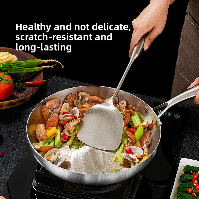 Stainless Steel Frying Pan - Triple-Layer & Non-Stick Induction Compatible